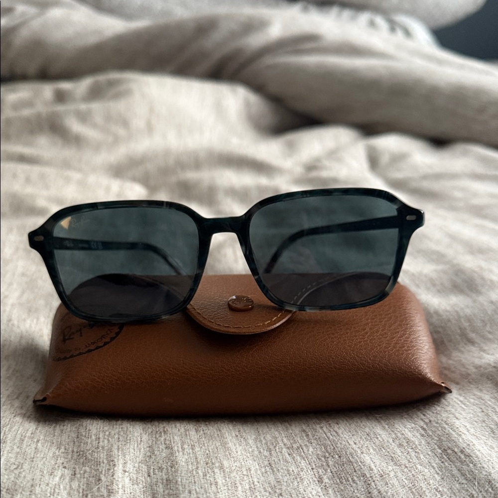 Stylish blue and gray tortoise shell Sunglasses w… - image 1